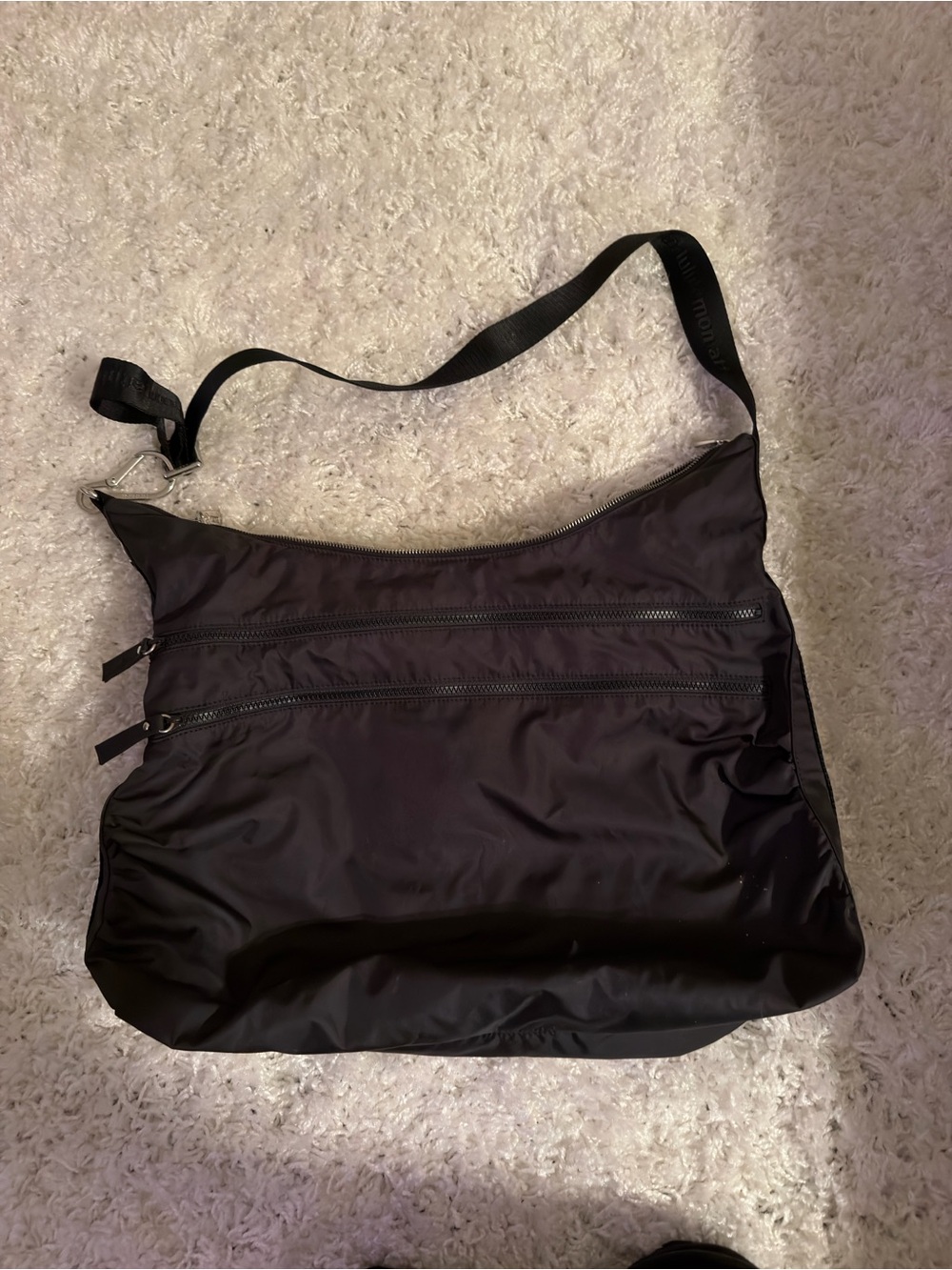 Lululemon Black Nylon Crossbody Bag - Lightweight Everyday Shoulder Bag